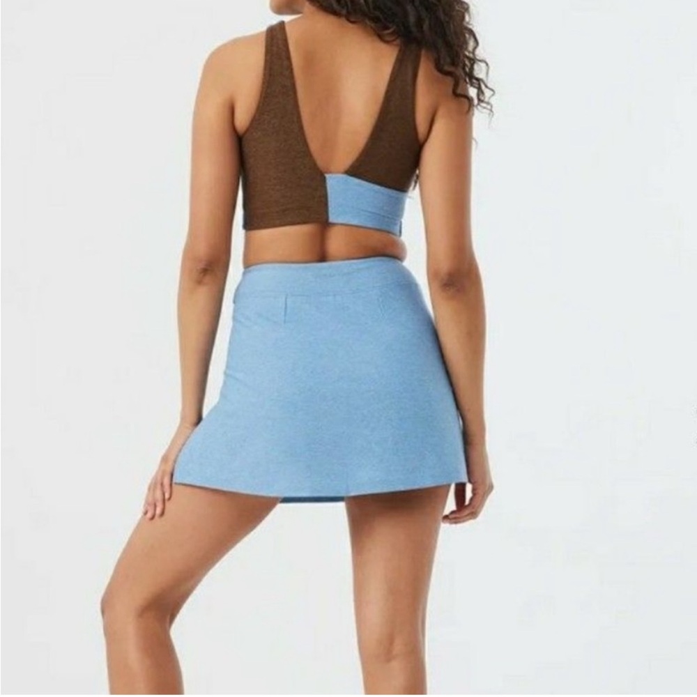 Outdoor Voices Blue and Brown Venus Crop Top